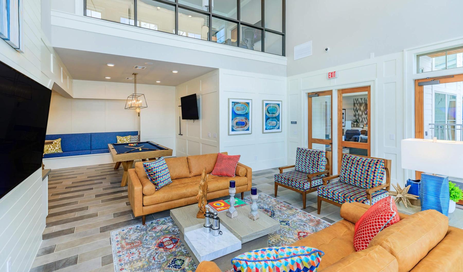 The essence of exceptional living a club room with a pool table and couches