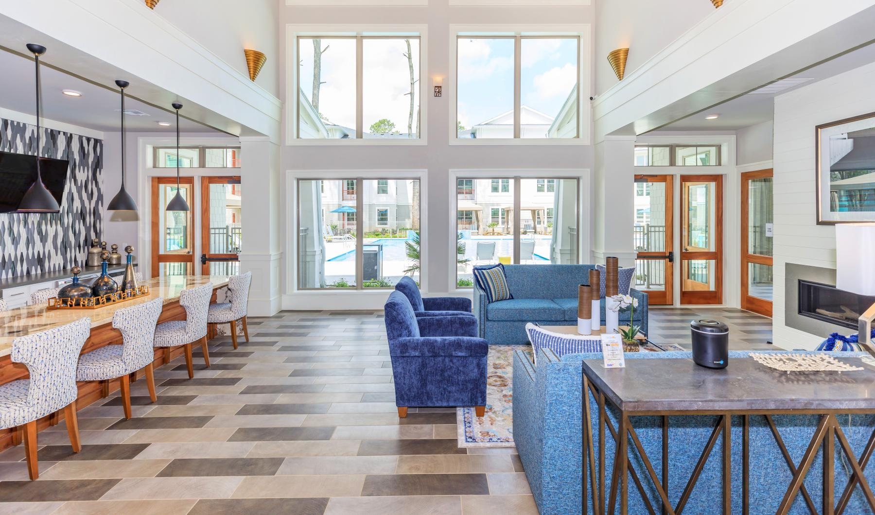Find your perfect fit at Wyldewood Gosling resident center with a large table and chairs